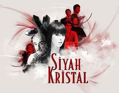 Original Siyah Kristal campaign artwork featuring a black crystal and a cast of mysterious characters